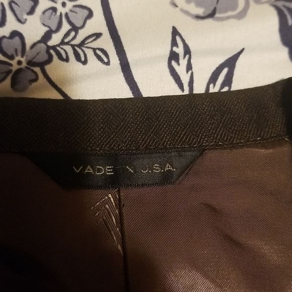 Lanvin Paris Brown Virgin Wool 2 Button Blazer Made In USA 40R Pattern - Picture 11 of 16